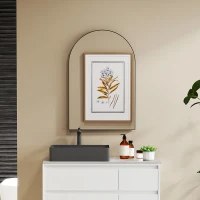 HOMCOM 60 x 90cm Arched Home Mirror - Black(m-10)