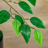 HOMCOM Kunstboom, ficus kunstplant, realistische uitstraling, cementpot, 135 cm, onderhoudsarm, kunststof, groen(m-8)