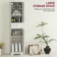 HOMCOM Tall Bathroom Cabinet with Arched Doors - White(m-4)