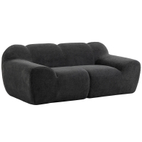 HOMCOM Canapé 2 places en chenille sans structure, assise large, accoudoirs larges, 174x91x61cm, Gris foncé