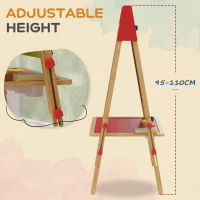 AIYAPLAY 3-in-1 Wooden Kids Easel with Paper Roll, Whiteboard, Chalkboard, Painting Accessories(m-5)