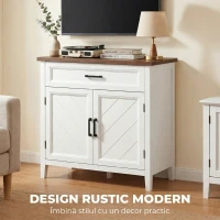 HOMCOM Comodă Mică Dulap Sertar Compact, MDF, 76 x 35 x 80 cm, Alb(m-7)