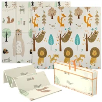 AIYAPLAY Speelmat Baby 196 x 176 x 1,5 cm opvouwbaar Dubbelzijdige speelmat Multicolor(m-11)