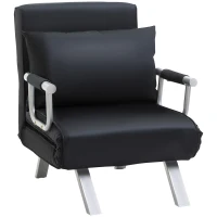 HOMCOM 3-in-1 slaapbank, logeerbed, fauteuil inclusief kussens, zwart(m-1)