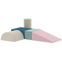 AIYAPLAY Speelset met 5 Schuimblokken voor Kinderen met Afneembare Hoezen, Psychomotorische Blokken voor Klimmen en Kruipen, Multicolor(m-1)