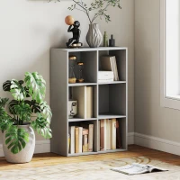 HOMCOM 6-Cube Bookshelf - Light Grey(m-11)