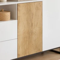 HOMCOM Modern sideboard met 2 soft-close deuren en 2 laden, 140 x 40 x 85 cm, wit(m-12)