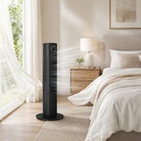 HOMCOM Ventilateur colonne silencieux 28dB, vitesse 8m/s, ventilateur tour chambre, 12 vitesses, 4 modes, minuterie 12H, noir(m-11)