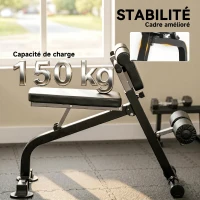 SPORTNOW Banc de Musculation Pliable avec Hauteur et Inclinaison Réglables pour Entraînement Dos Bras, 96,6x68x69-110cm, Noir(m-6)