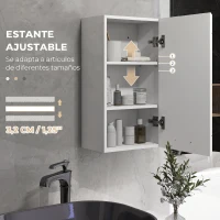 kleankin Mueble de Baño Colgar con Estante Ajustable para Cocina Lavadero Dormitorio Blanco Brillo(m-5)
