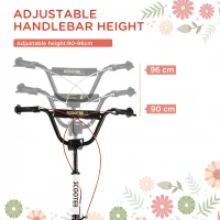 HOMCOM Kick Scooters for Kids with Adjustable Height, Anti-Slip Deck, Dual Brakes, Rubber Tyres, for Boys and Girls Aged 5+ Years Old - White(m-4)