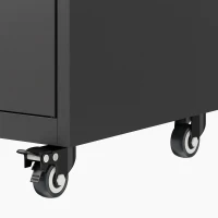 HOMCOM Afsluitbare metalen opbergkast met wielen, 5 verstelbare planken, staal, 80 x 40 x 180 cm, zwart(m-10)