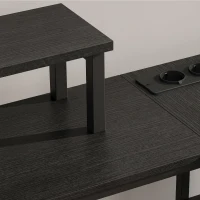 HOMCOM L-vormig bureau, omkeerbaar hoekbureau met lades en planken, 170 cm, zwart(m-6)