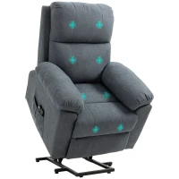 HOMCOM Massagestoel met opstaan hulp, 8 vibratiemotoren, inclusief afstandsbediening, donkergrijs(m-11)