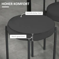 HOMCOM Eetkamerstoel Accentstoel Keukenstoelen, 41,5 cm x 41,5 cm x 46 cm, Zwart(m-5)