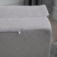 HOMCOM Sofá-Cama Individual Dobrável Revestido em Linho com Encosto Ajustável 5 Posições 1 Almofada Cinzento Claro(m-8)
