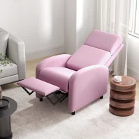 HOMCOM Sillón Relax Reclinable hasta 160° Sofá Reclinable Moderno con Reposapiés Soporta hasta 120 kg 64x86x102 cm Rosa(m-10)
