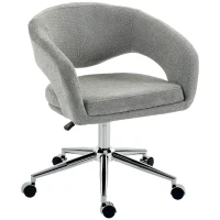 HOMCOM Chaise Bureau Ergonomique, Fauteuil de Bureau en Chenille avec Hauteur Réglable, Dossier Incurvé, Gris(m-18)