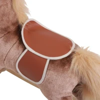 HOMCOM Cheval à Bascule Cheval de Cowboy Selle Grand Confort pour Enfants de 36+Mois Peluche Courte Douce Bois peuplier Charge 40 Kg Brun Blanc(m-8)