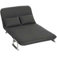 HOMCOM Two-Seater Click-Clack Sofa Bed - Charcoal Grey(m-11)
