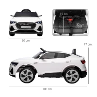 HOMCOM 12V Kids Electric Ride-On Car, with Remote Control, Lights, Music, Horn - White(m-3)