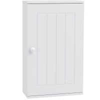 HOMCOM Armoire de Salle de Bain Murale Porte à Fermeture Douce Étagère Réglable pour Cuisine Buanderie 30x14x50 cm Blanc