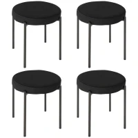 HOMCOM Eetkamerstoel Accentstoel Keukenstoelen, 41,5 cm x 41,5 cm x 46 cm, Zwart(m-11)