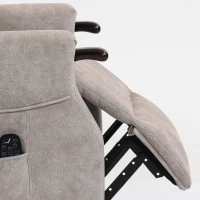HOMCOM Elektrische Sta-op Fauteuil met Massage, Verwarming en Ligfunctie, Lichtgrijs(m-12)