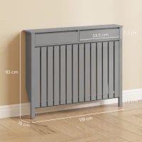 HOMCOM 93 x 119cm Modern Radiator Cover - Grey(m-3)
