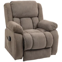 HOMCOM Sillón Elevador Eléctrico con Masaje y Calefacción Reposapiés Respaldo Reclinable Mando 93x104x100 cm Marrón(m-11)