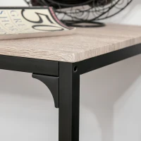 HOMCOM Set de Mesa de Bar y 2 Taburetes Estilo Industrial Marco de Metal para Cocina Salón Natural y Negro(m-9)