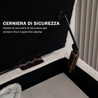HOMCOM Cassapanca Contenitore 110x39x45 cm in Tessuto Effetto Lino, Gambe in Legno di Caucciù, Capacità 220 kg, Beige(m-7)