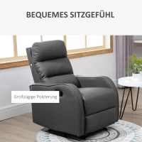 HOMCOM Relaxstoel met voetensteun, ligstoel, uitklapbare voetensteun, kunstleer, zwart(m-5)