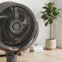 HOMCOM Staande ventilator luchtcirculator met 12 snelheidsstanden LED-display afstandsbediening 70°+90° oscillatie Grijs(m-13)