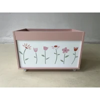 AIYAPLAY Coffre à jouets pour enfants 3-8 ans avec roulettes, 34.5L, capacité 15 kg, 50x30x33.5 cm, pour chambre, Rose(m-4)