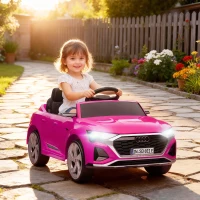 AIYAPLAY Audi Q8 etron Sportback Licensed Ride on Car with Remote Control, Four-Wheel Suspension, Soft Start for Ages 3-4, Pink(m-10)