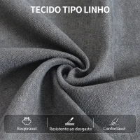 HOMCOM Cadeirão Reclinável Manual 150° em Tecido Efeito Linho com Apoio para os Pés e Braços Acolchoados – Cinzento Escuro(m-7)