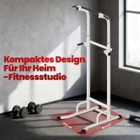SPORTNOW Power Tower in hoogte verstelbaar 176,5-227 cm, multifunctionele dipstation met stalen frame, draagvermogen 120 kg(m-7)