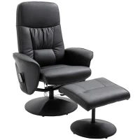 HOMCOM Massagestoel met voetenbank tv-stoel relaxstoel 145° hellingshoek zwart(m-11)