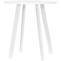 HOMCOM eettafel, keukentafel, voor 2 personen, hoogglanzend oppervlak, met tafelpoten, wit, 72 x 72 x 75 cm(m-9)