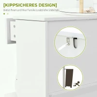 HOMCOM Dulap Pantofi Slim cu 2 Uși, Sertar, Rafturi Reglabile, 8 Perechi, MDF, PAL, 60 x 23,5 x 98,5 cm, Alb(m-7)