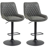 HOMCOM Verstelbare Barkruk Keukenkruk Designkruk, met voetensteun, 51 cm x 59 cm x 117 cm, Donkergrijs + Zwart(m-1)