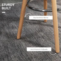 HOMCOM Set van 2 Barkrukken in Scandinavisch Design, Met Voetensteun, 43 cm x 43 cm x 91 cm, Natuurlijk Hout + Wit(m-6)