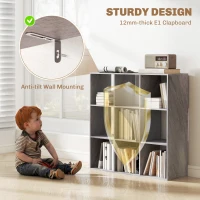 HOMCOM Nine-Cube Storage Shelf - Marble Grey(m-5)