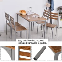 HOMCOM Modern 5-Piece Dining Table Set, Dining Table With 4 Chairs For Compact Dining Room& Kitchen, Brown(m-7)