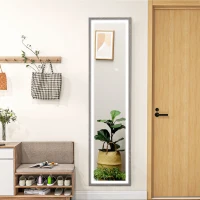 HOMCOM LED full-length spiegel, 40 x 160 cm, touch-bediening, dimbaar, 3 kleuren, Grijs(m-9)