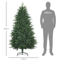 HOMCOM kerstboom, kunstspar, realistische uitstraling, snelle montage, kunststof, groen, 120 x 120 x 180 cm(m-3)