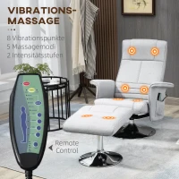 HOMCOM massagestoel met voetenbank, elektrische relaxstoel met ligfunctie(m-4)