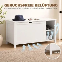 HOMCOM Schoenenbank met verstelbare plank en opklapbaar vak, opbergbank voor schoenen, wit(m-7)