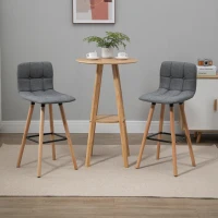 HOMCOM Conjunto de 2 Bancos de Bar Bancos Altos de Cozinha com Encosto Apoio para Pés Estilo Moderno 41,5x47x97,5 cm Cinzento(m-2)